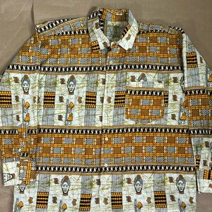 Men’s long sleeve shirt made with African fabric